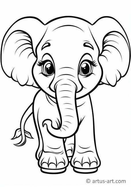 Página de colorir de elefante para crianças